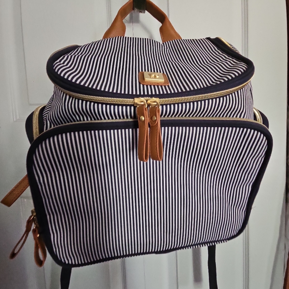 Stripe Multi Pockets Backpack Bag - image 2